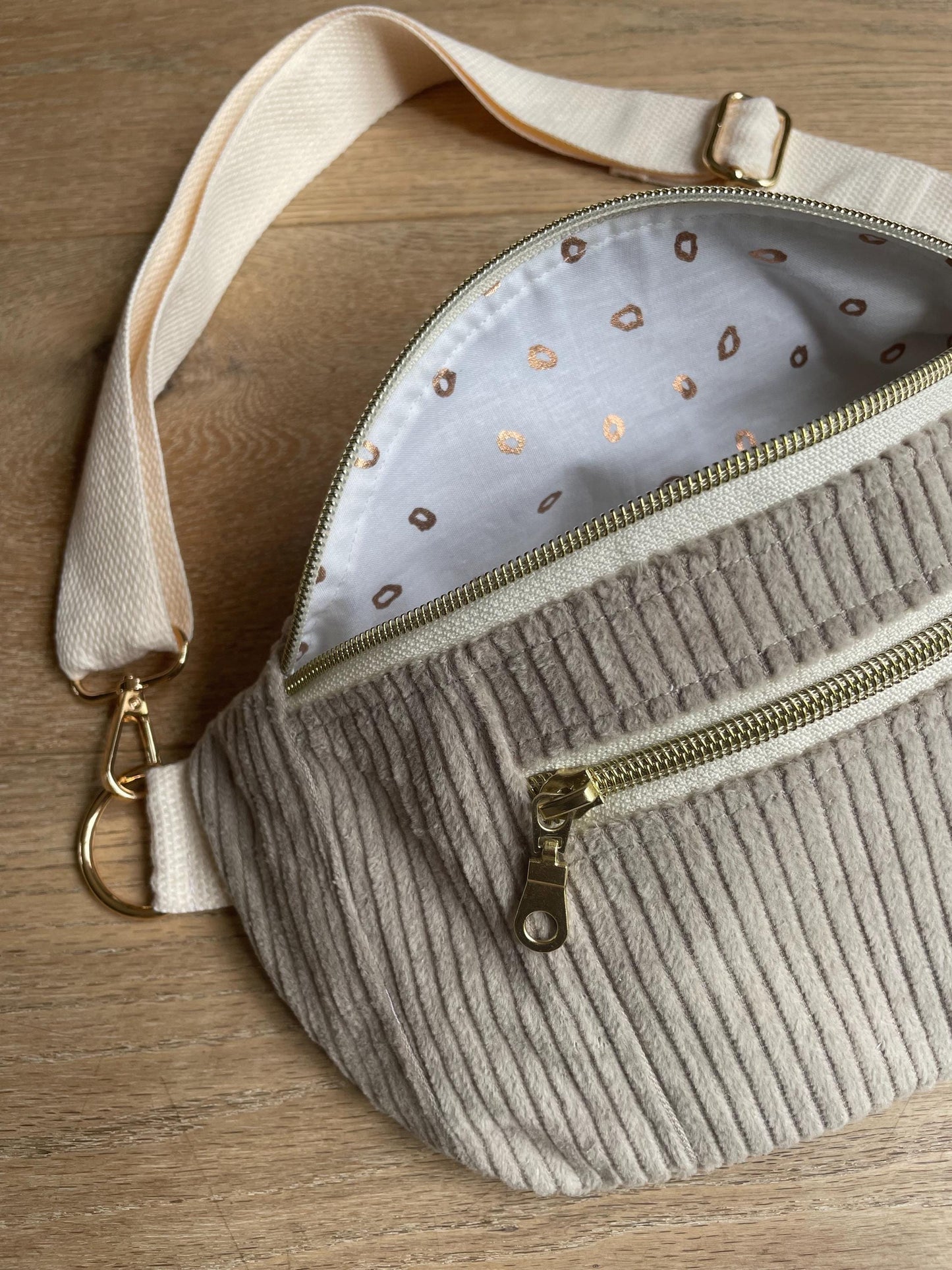 BANANE VELOURS CÔTELÉ & SANGLE PERSONNALISABLE | XS