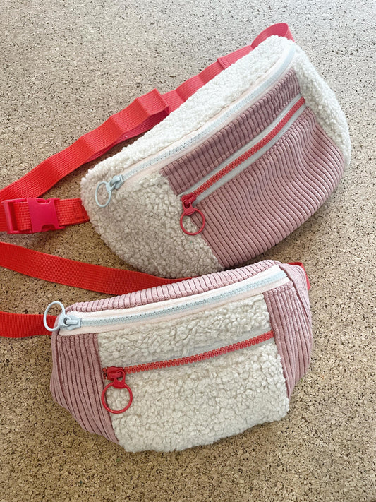 BANANE VELOURS CÔTELÉ BLUSH & SHERPA BEIGE | XL