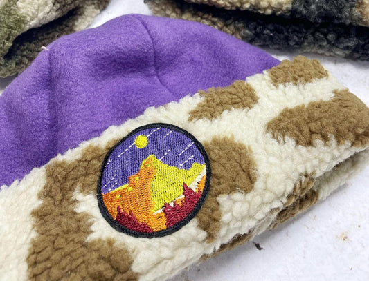 BONNET SHERPA LÉOPARD & VIOLET | ADULTE