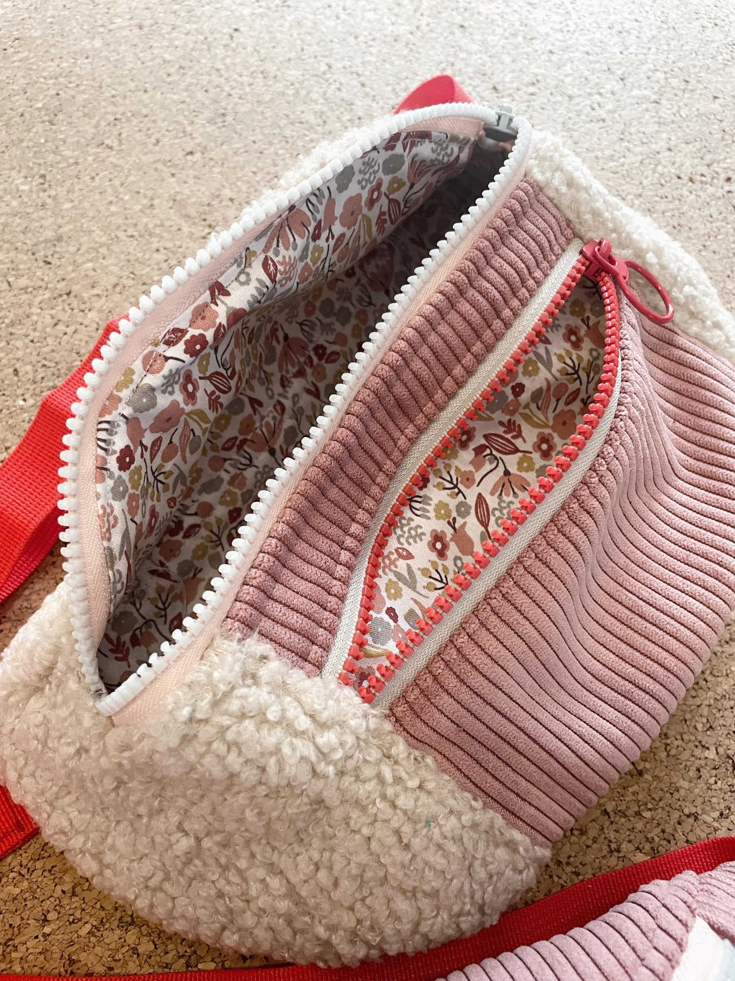 BANANE VELOURS CÔTELÉ BLUSH & SHERPA BEIGE | XL