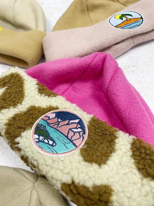 BONNET SHERPA LÉOPARD & ROSE | ADULTE