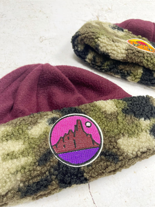 BONNET SHERPA CAMOUFLAGE & BORDEAU | ADULTE