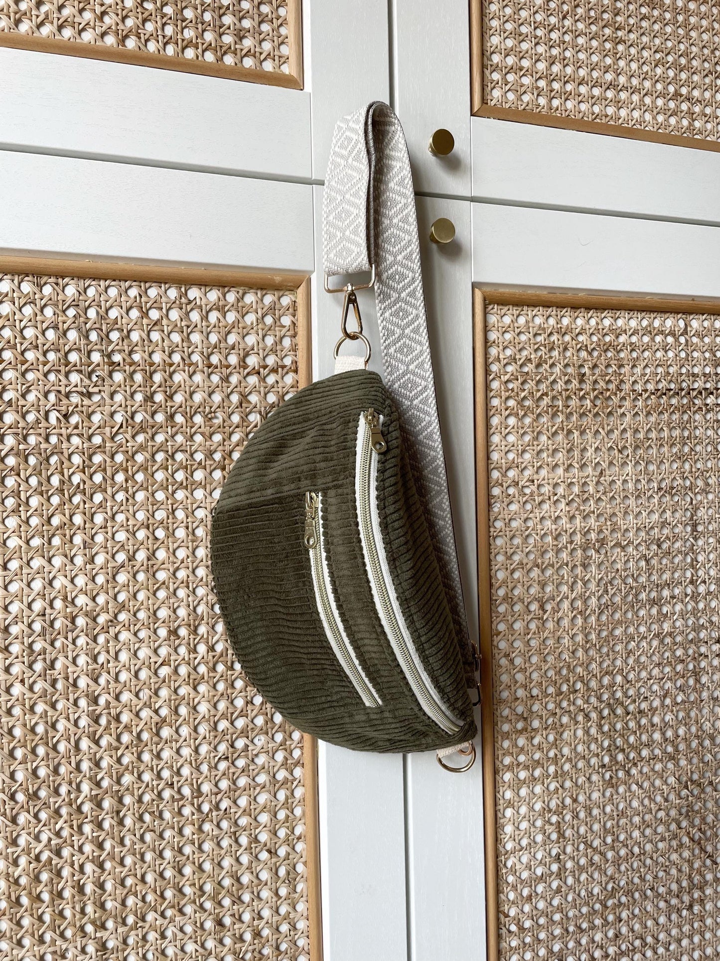 BANANE VELOURS CÔTELÉ & SANGLE PERSONNALISABLE | XS