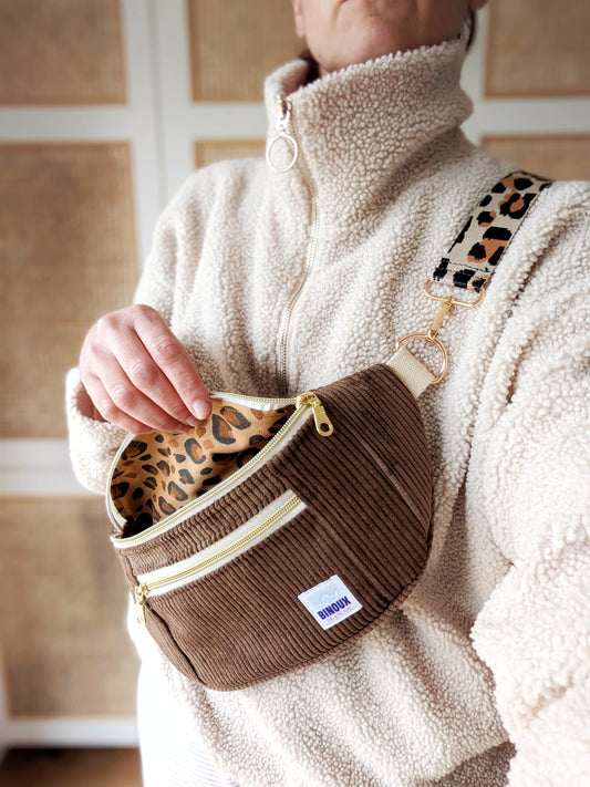 BANANE VELOURS CÔTELÉ & SANGLE PERSONNALISABLE | XS