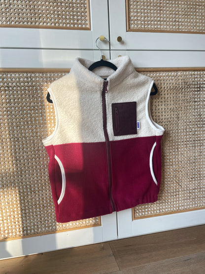 VESTE POLAIRE SANS MANCHE BI-COLOR SHERPA ÉCRU & POLAIRE | ENFANT