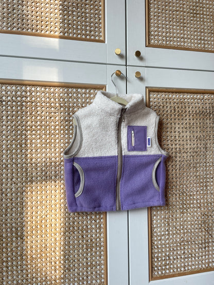 VESTE POLAIRE SANS MANCHE BI-COLOR SHERPA ÉCRU & POLAIRE | ENFANT