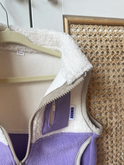 VESTE POLAIRE SANS MANCHE BI-COLOR SHERPA ÉCRU & POLAIRE | ENFANT