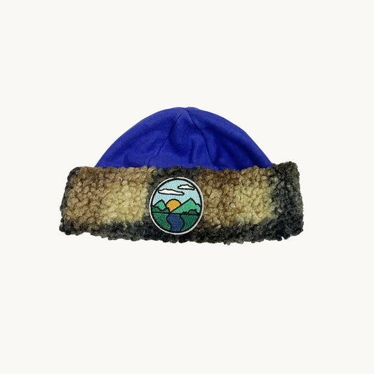 BONNET SHERPA À CARREAUX & BLEU | ENFANT