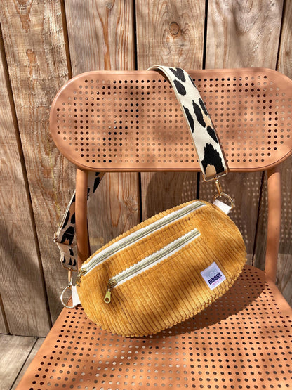 BANANE VELOURS CÔTELÉ & SANGLE PERSONNALISABLE | XS
