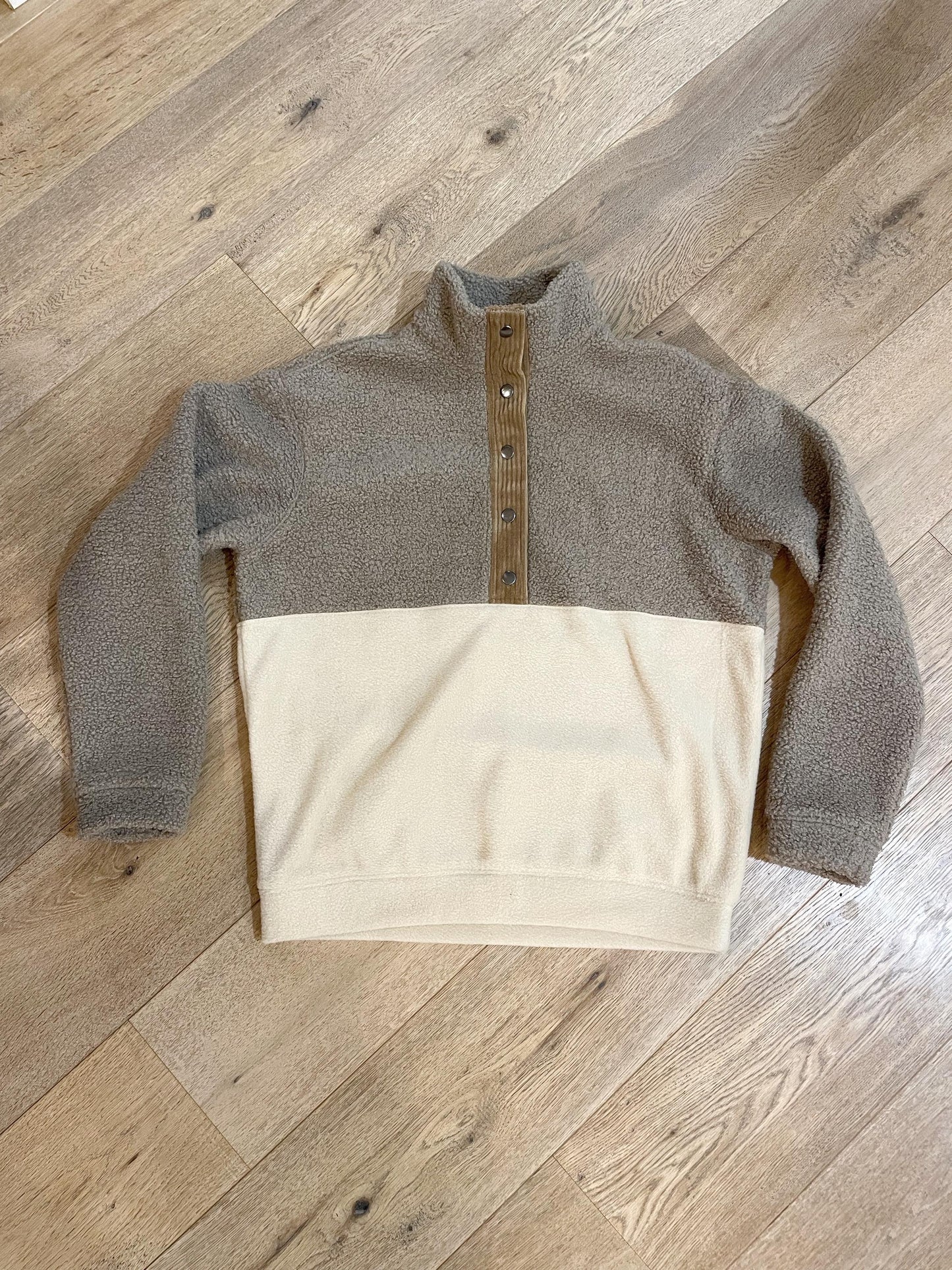 SWEAT POLAIRE BI-COLOR SHERPA BRUN & SABLE | ADULTE