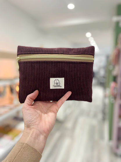 HOUSSE À LIVRE LISEUSE ZIPPÉE VELOURS CÔTELÉ PERSONNALISABLE