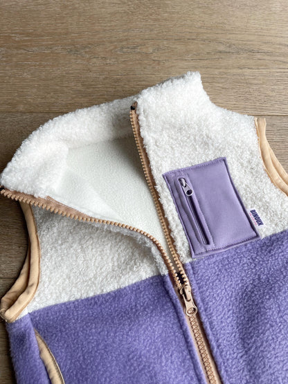 VESTE POLAIRE SANS MANCHE BI-COLOR SHERPA ÉCRU & POLAIRE | ENFANT