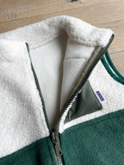 VESTE POLAIRE SANS MANCHE BI-COLOR SHERPA ÉCRU & POLAIRE | ADULTE