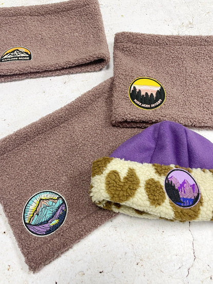 BONNET SHERPA LÉOPARD & VIOLET  | ENFANT
