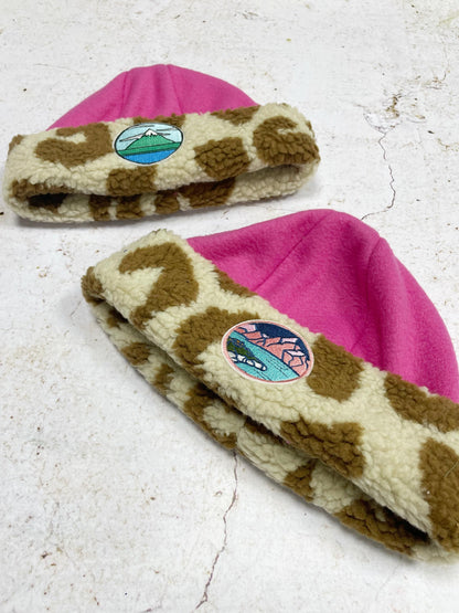 BONNET SHERPA LÉOPARD & ROSE | ENFANT
