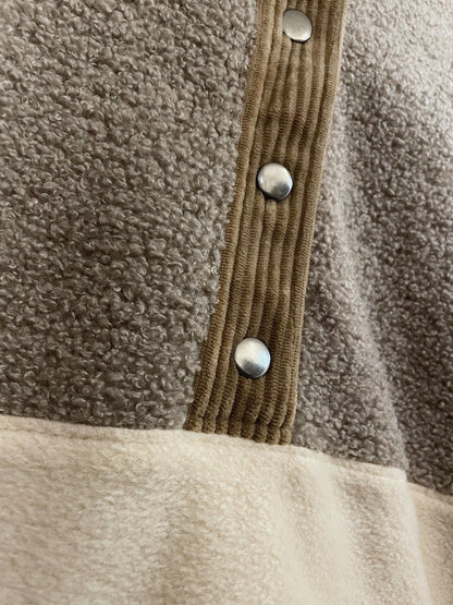 SWEAT POLAIRE BI-COLOR SHERPA BRUN & SABLE | ADULTE