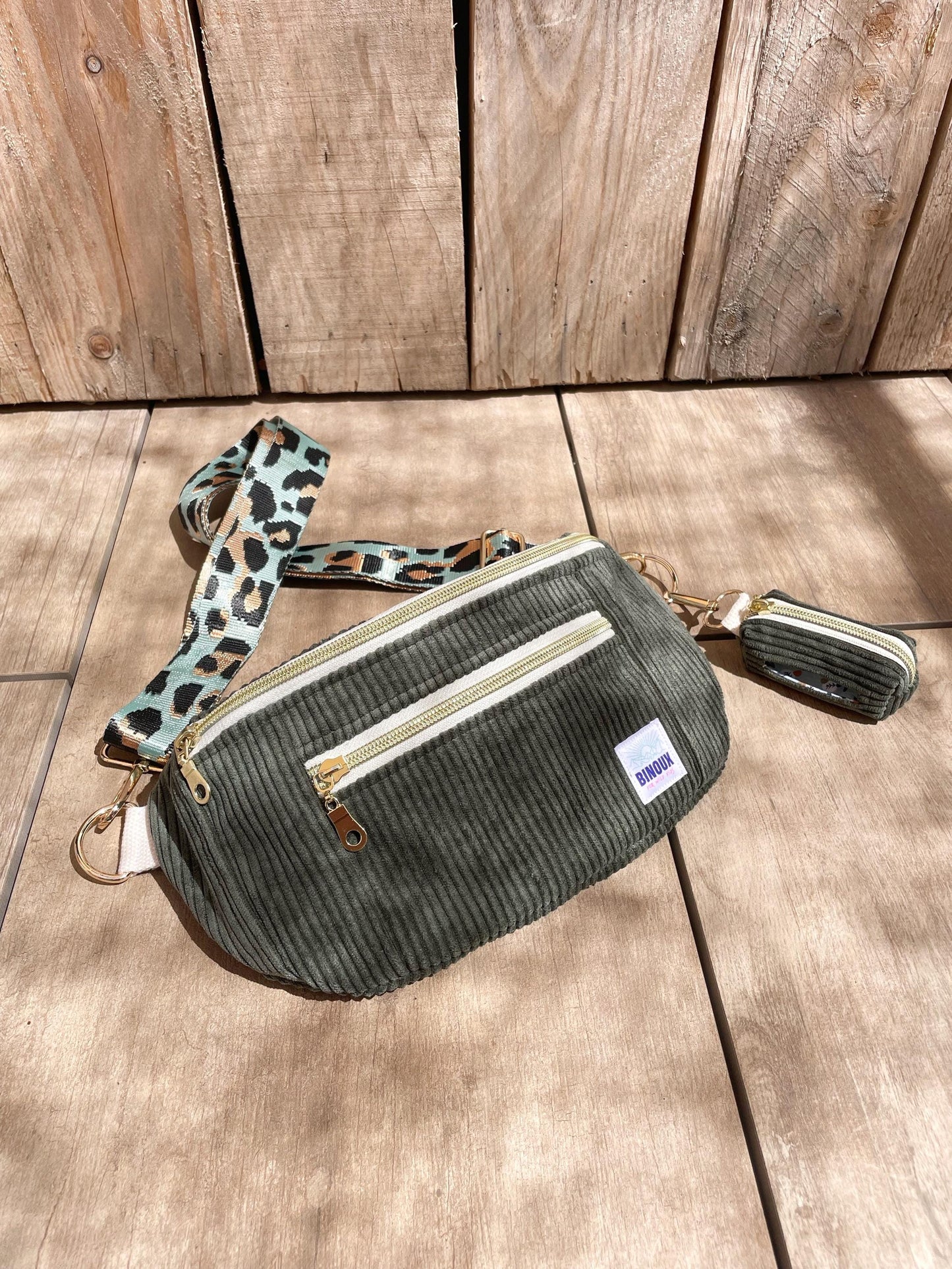 BANANE VELOURS CÔTELÉ & SANGLE PERSONNALISABLE | XS