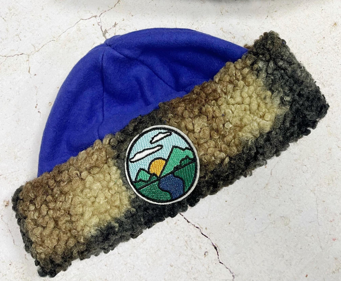 BONNET SHERPA À CARREAUX & BLEU | ENFANT