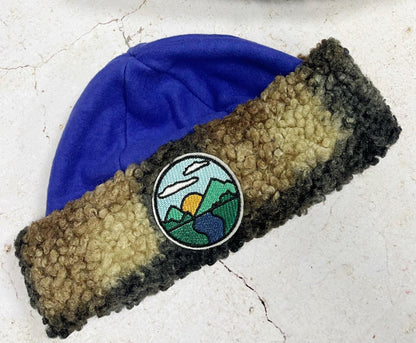 BONNET SHERPA À CARREAUX & BLEU | ENFANT