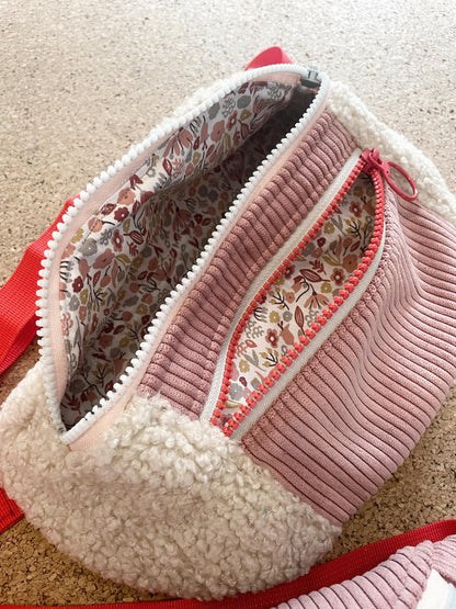 BANANE VELOURS CÔTELÉ BLUSH & SHERPA BEIGE | XL