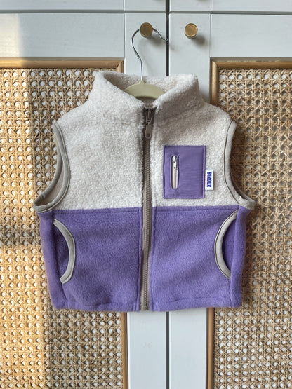 VESTE POLAIRE SANS MANCHE BI-COLOR SHERPA ÉCRU & POLAIRE | ENFANT