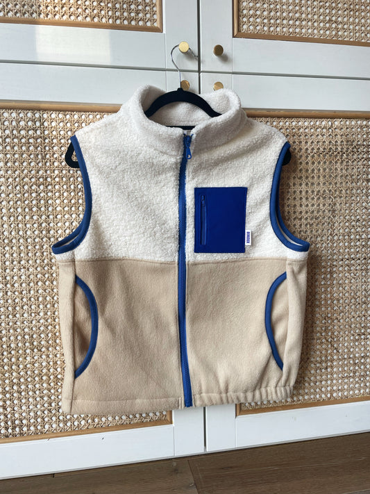 VESTE POLAIRE SANS MANCHE BI-COLOR SHERPA ÉCRU & POLAIRE | ADULTE