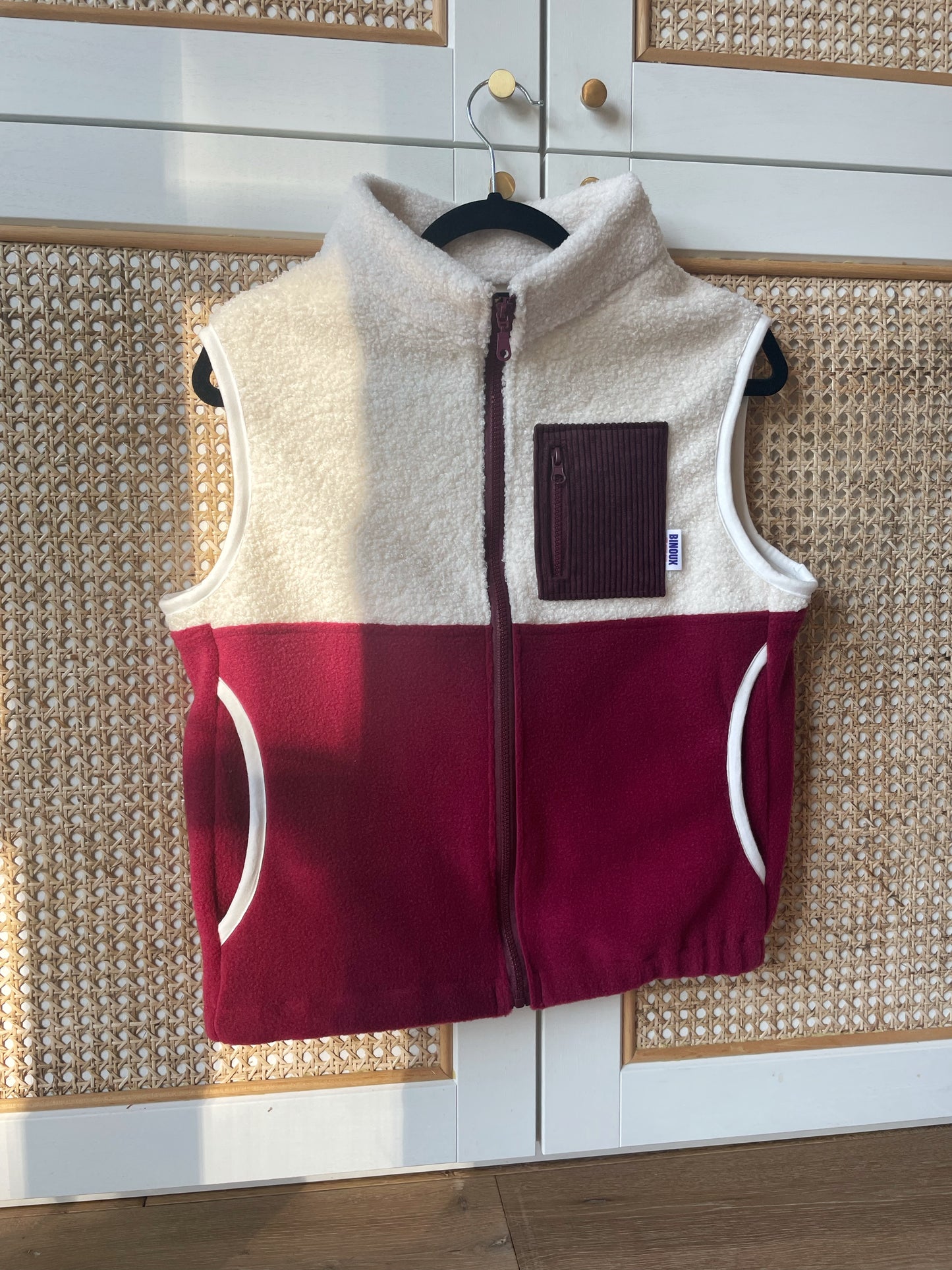 VESTE POLAIRE SANS MANCHE BI-COLOR SHERPA ÉCRU & POLAIRE | ENFANT