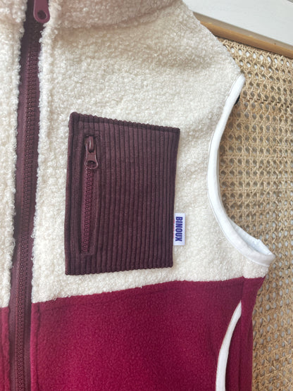 VESTE POLAIRE SANS MANCHE BI-COLOR SHERPA ÉCRU & POLAIRE | ENFANT