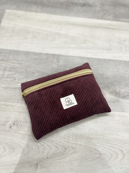 HOUSSE À LIVRE LISEUSE ZIPPÉE VELOURS CÔTELÉ PERSONNALISABLE