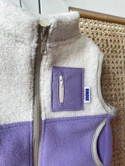 VESTE POLAIRE SANS MANCHE BI-COLOR SHERPA ÉCRU & POLAIRE | ENFANT