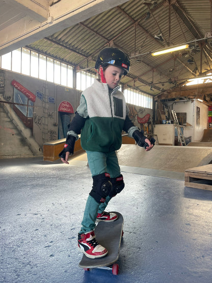 VESTE POLAIRE SANS MANCHE BI-COLOR SHERPA ÉCRU & POLAIRE | ENFANT