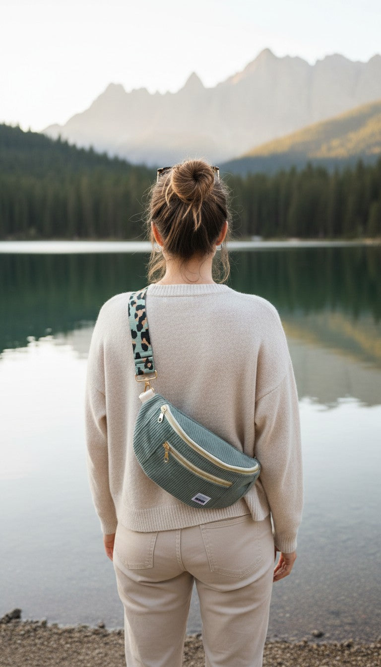 BANANE VELOURS CÔTELÉ & SANGLE PERSONNALISABLE | XS
