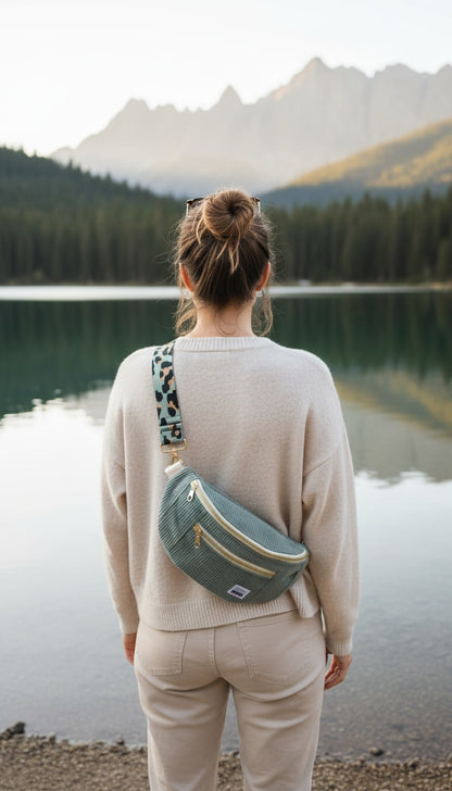 BANANE VELOURS CÔTELÉ & SANGLE PERSONNALISABLE | XS