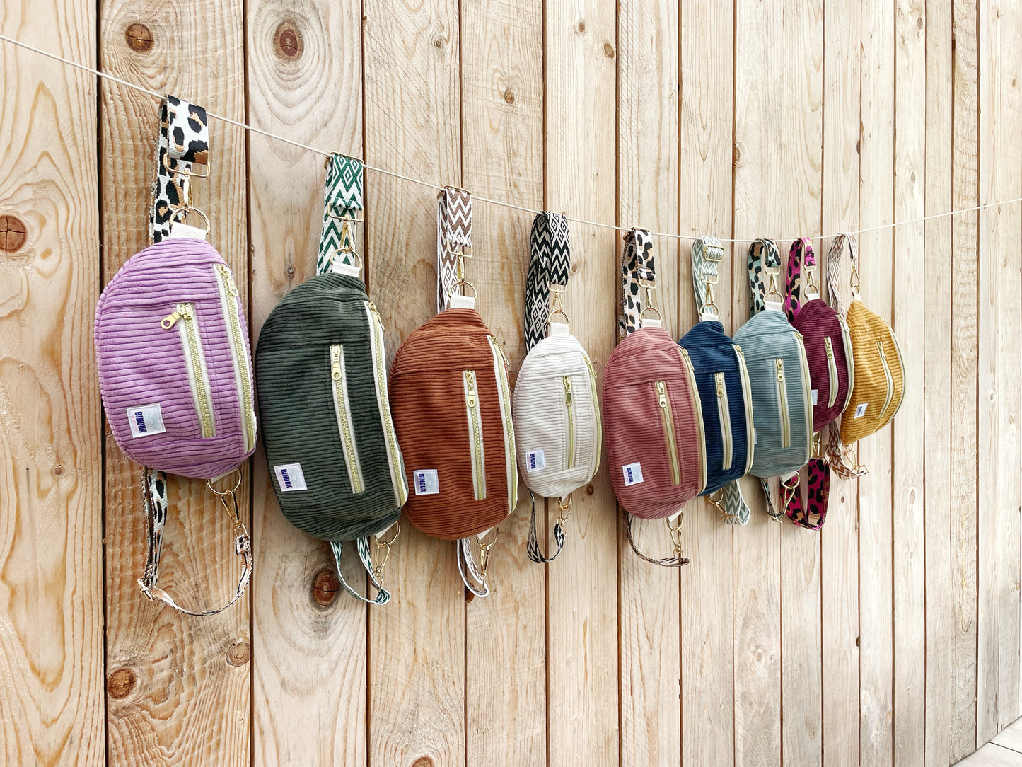 BANANE VELOURS CÔTELÉ & SANGLE PERSONNALISABLE | XS