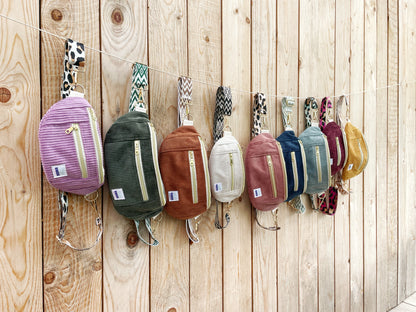BANANE VELOURS CÔTELÉ & SANGLE PERSONNALISABLE | XS