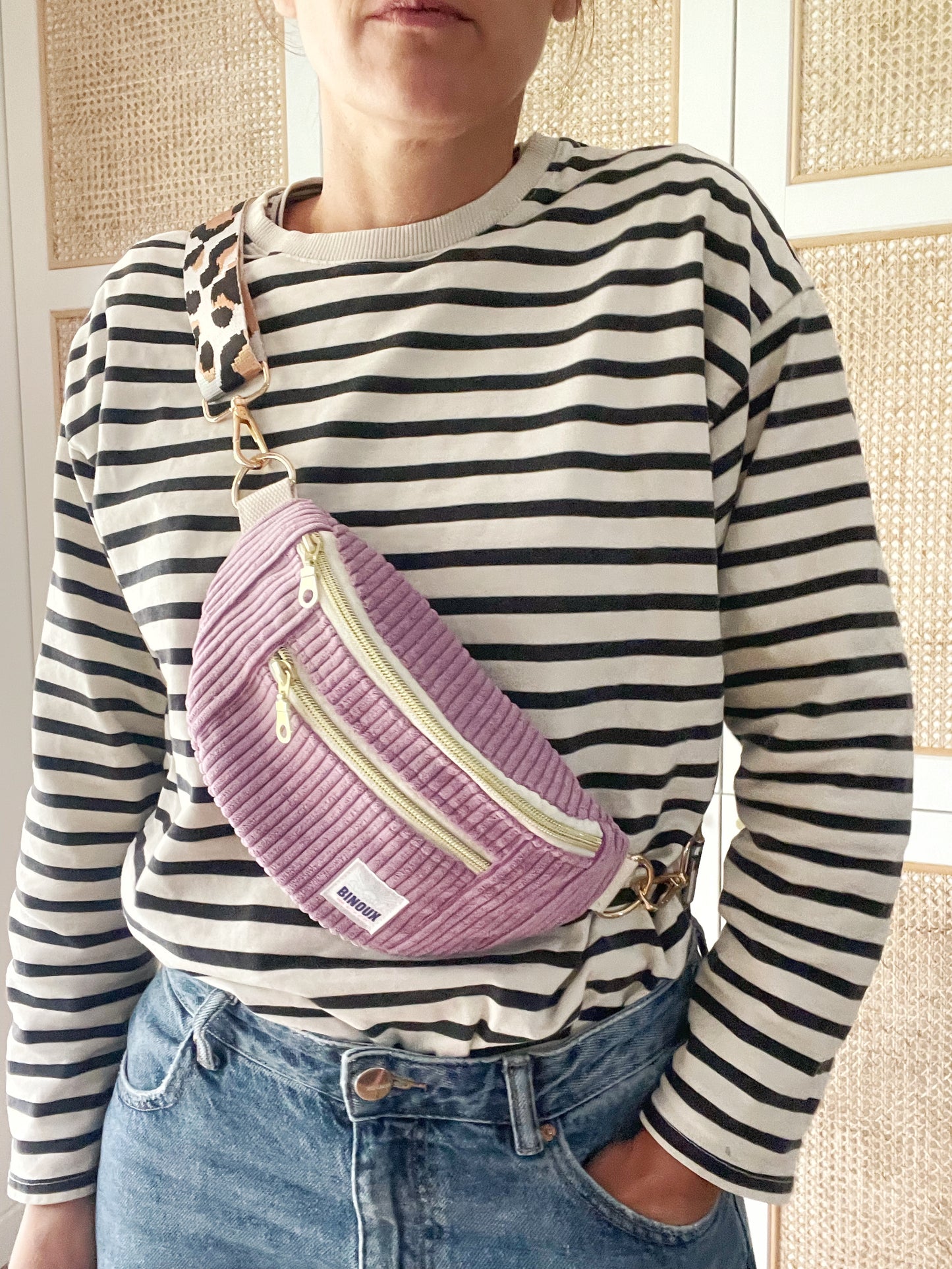 BANANE VELOURS CÔTELÉ & SANGLE PERSONALISABLE | XL