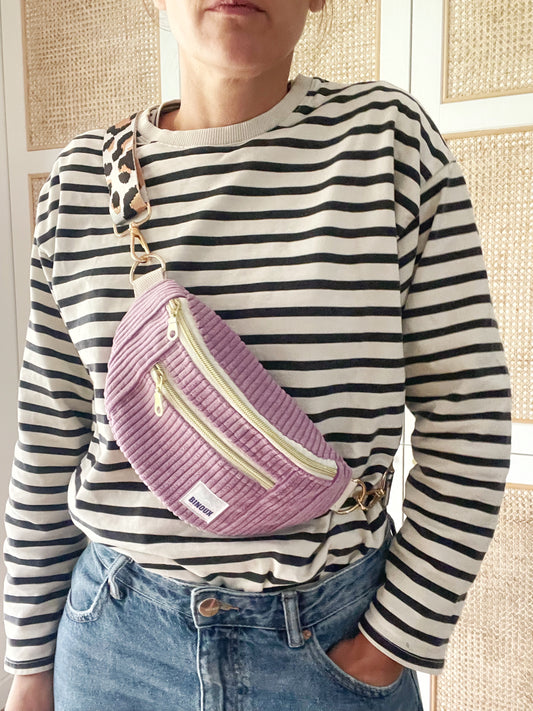 BANANE VELOURS CÔTELÉ & SANGLE PERSONNALISABLE | XS