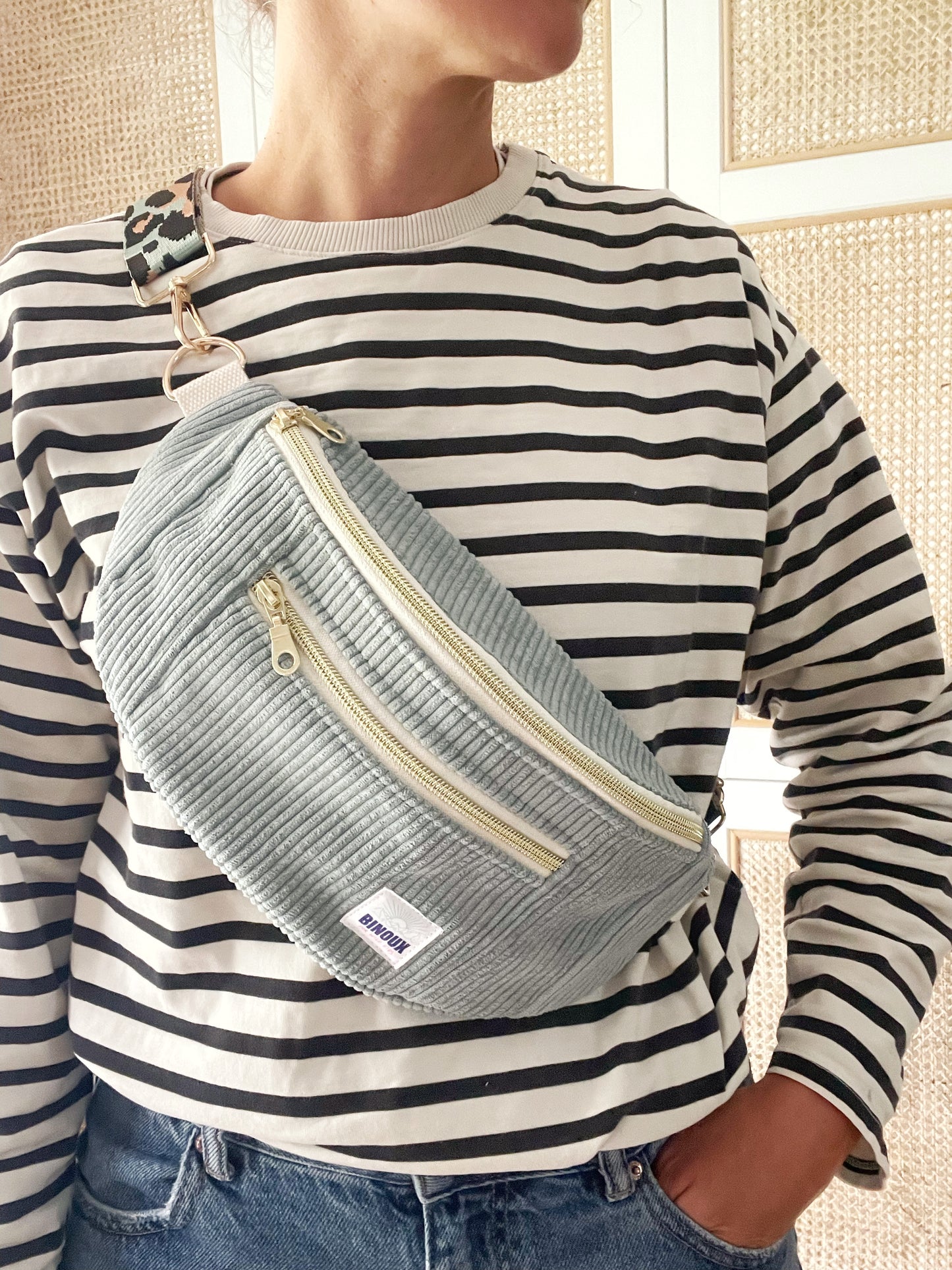 BANANE VELOURS CÔTELÉ & SANGLE PERSONALISABLE | XL