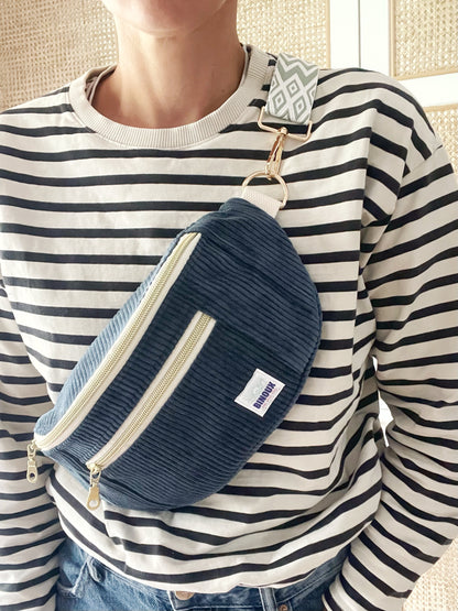 BANANE VELOURS CÔTELÉ & SANGLE PERSONNALISABLE | XS