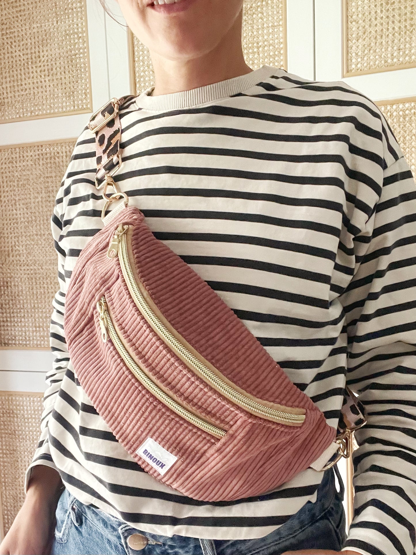 BANANE VELOURS CÔTELÉ & SANGLE PERSONALISABLE | XL