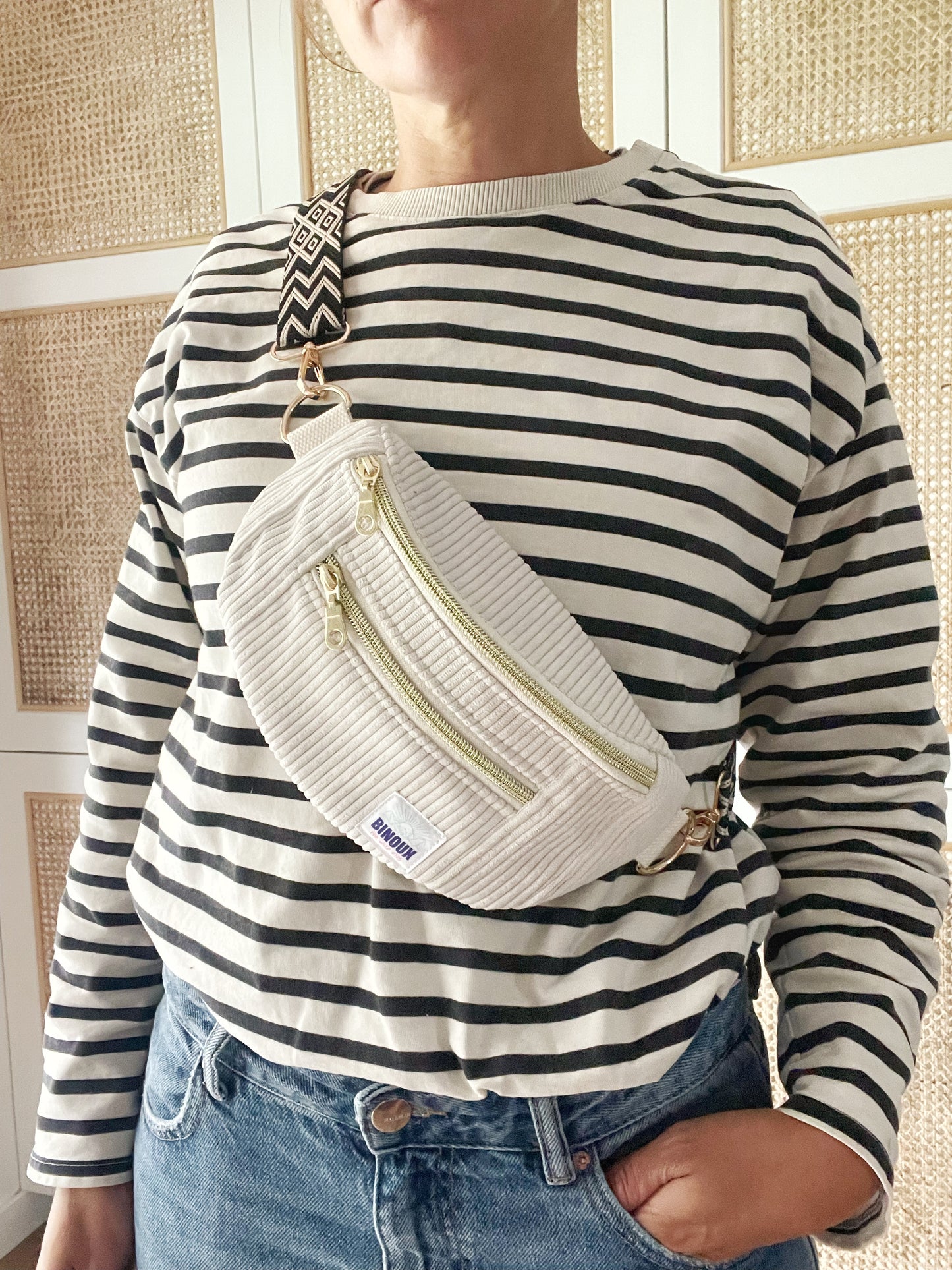 BANANE VELOURS CÔTELÉ & SANGLE PERSONALISABLE | XL