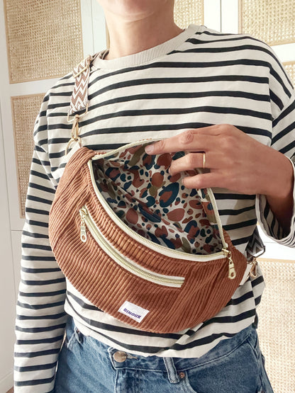 BANANE VELOURS CÔTELÉ & SANGLE PERSONALISABLE | XL