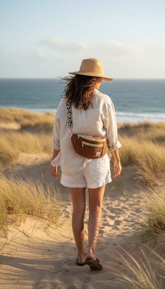 BANANE VELOURS CÔTELÉ & SANGLE PERSONNALISABLE | XS