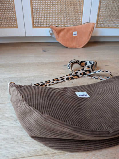 SAC HOBO VELOURS CÔTELÉ & SANGLE PERSONNALISABLE | L
