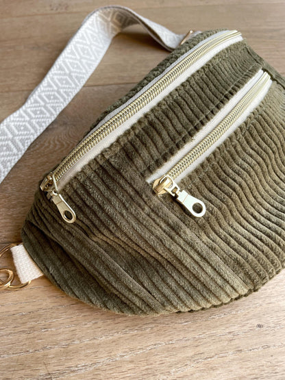 BANANE VELOURS CÔTELÉ & SANGLE PERSONNALISABLE | XS