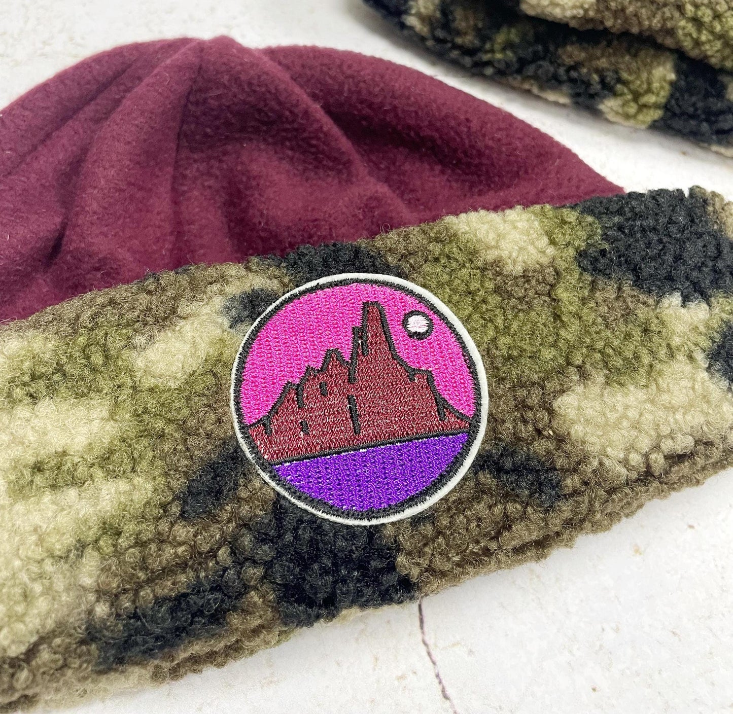BONNET SHERPA CAMOUFLAGE & BORDEAU | ADULTE