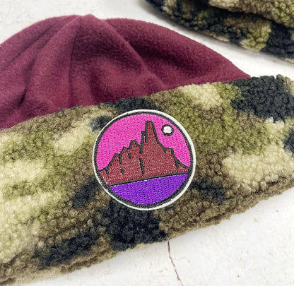 BONNET SHERPA CAMOUFLAGE & BORDEAU | ADULTE