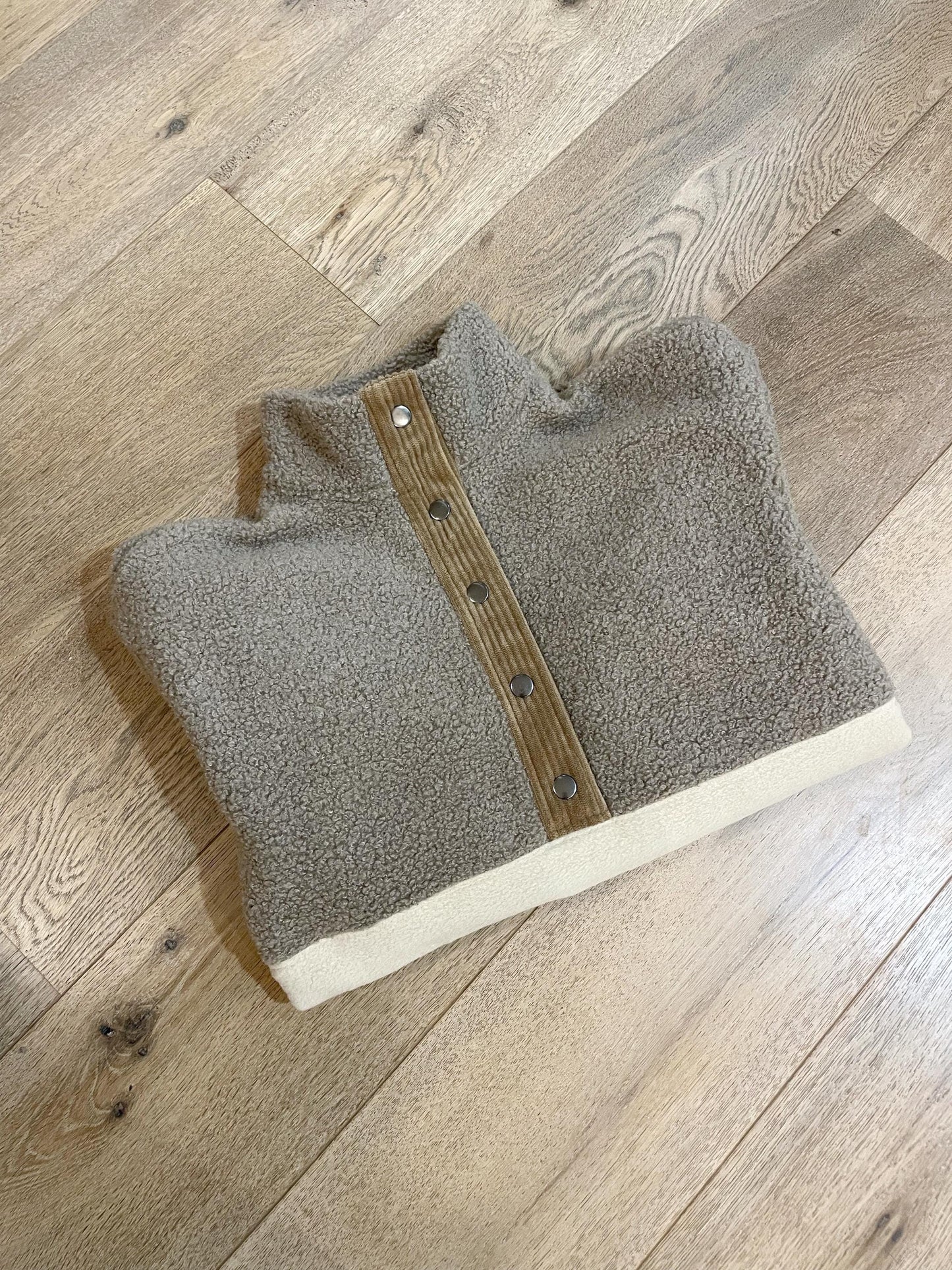 SWEAT POLAIRE BI-COLOR SHERPA BRUN & SABLE | ADULTE