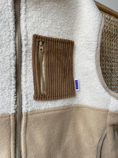 VESTE POLAIRE SANS MANCHE BI-COLOR SHERPA ÉCRU & POLAIRE | ENFANT