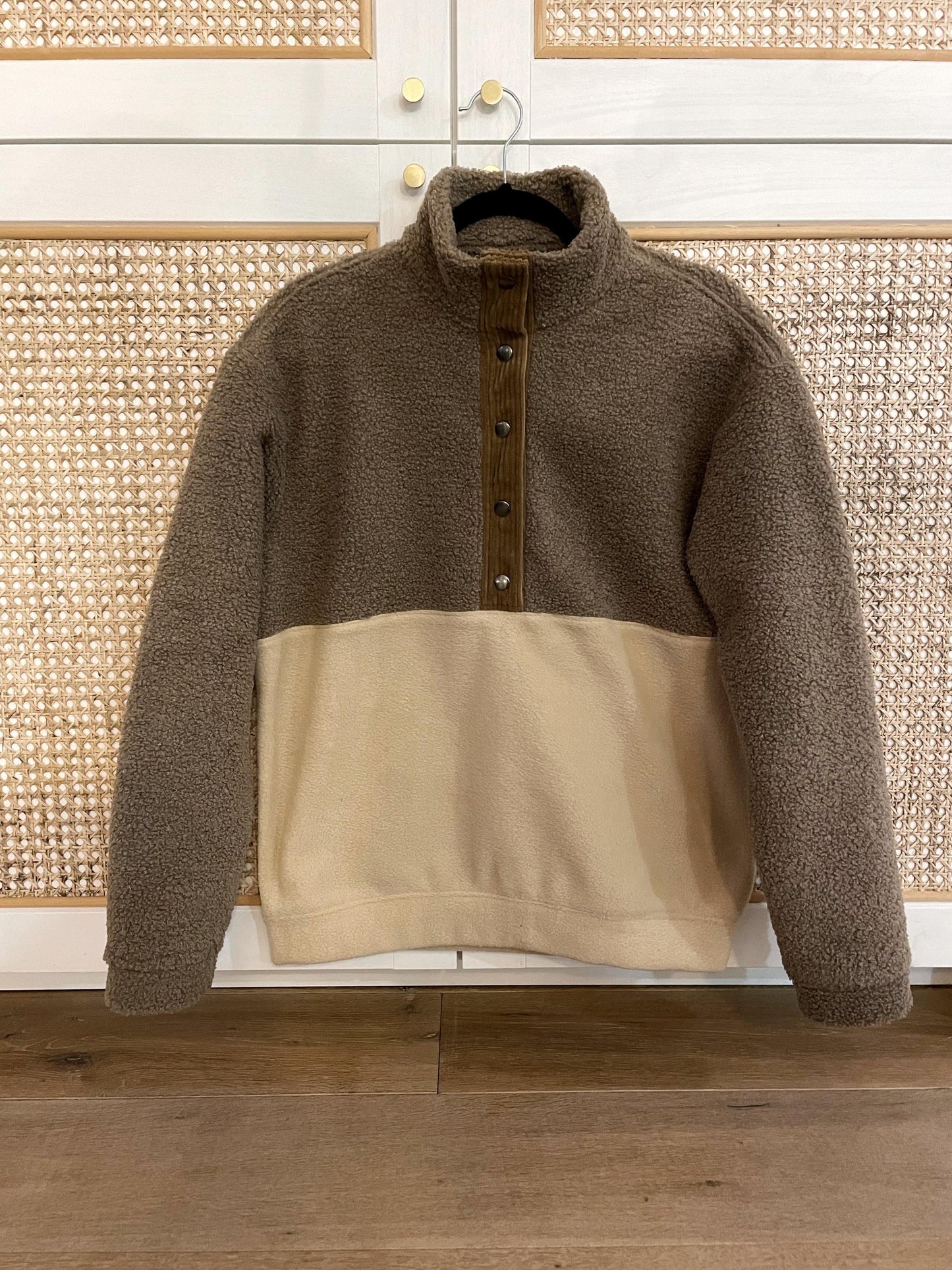 SWEAT POLAIRE BI-COLOR SHERPA BRUN & SABLE | ADULTE